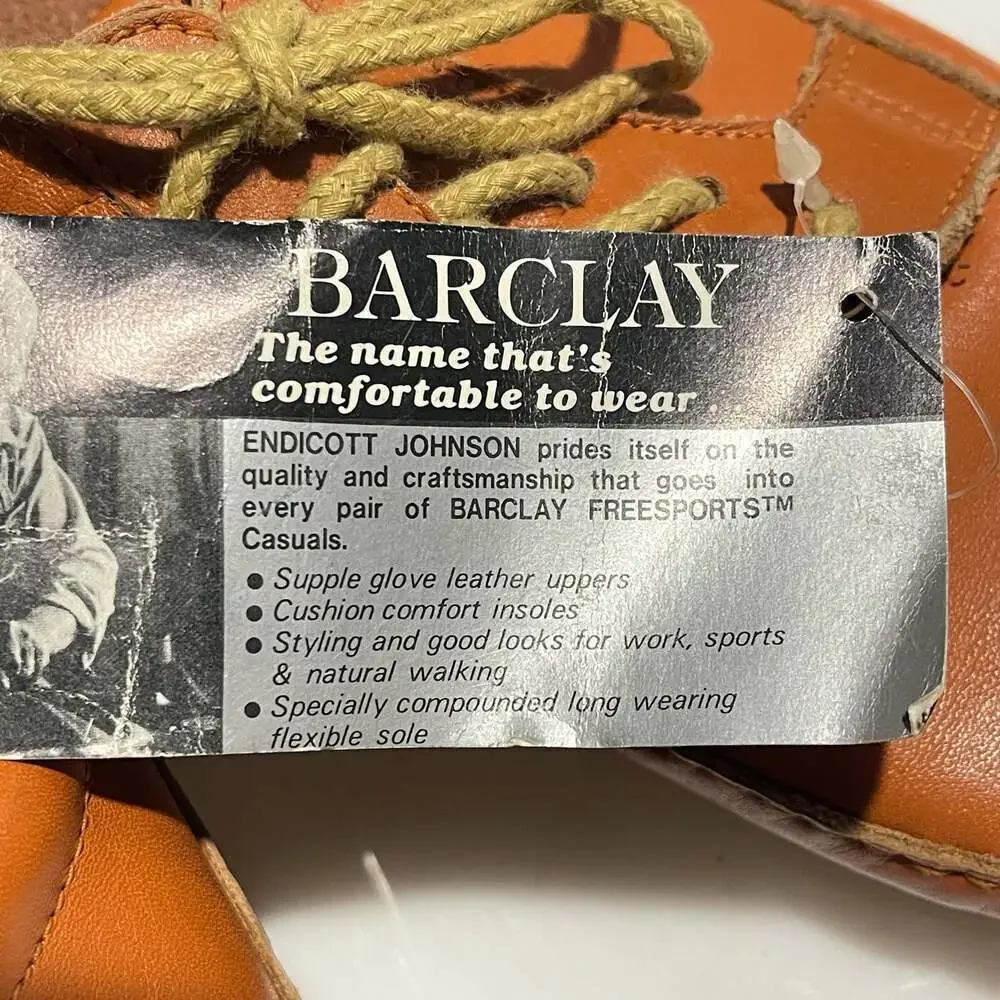 Vintage NWT Barclay Freesports Brown Leather Moc Toe Oxford Shoes
